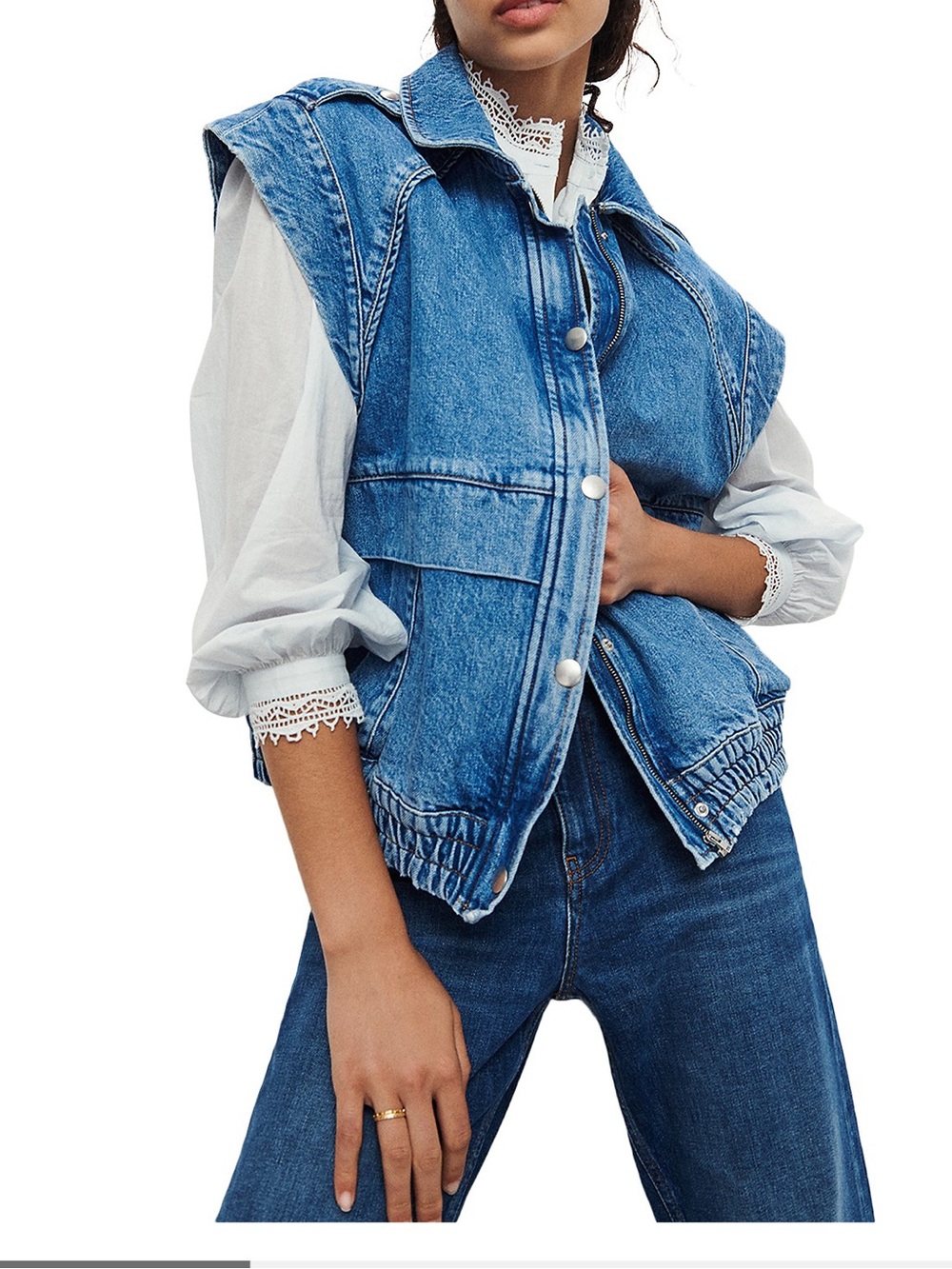 ba&sh Blue Denim Vest
